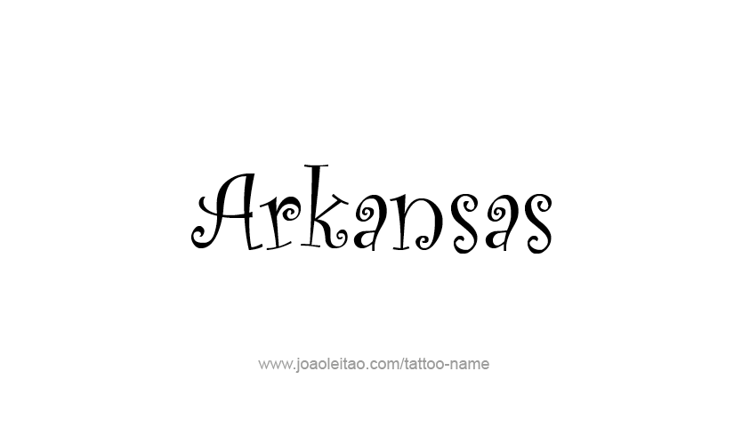 Tattoo Design USA State Name Arkansas