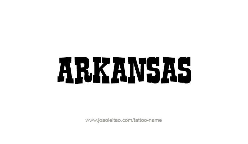 Tattoo Design USA State Name Arkansas