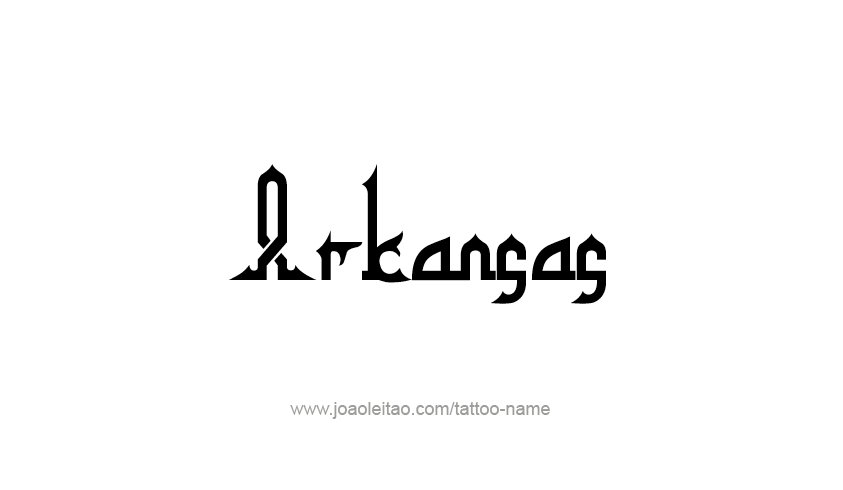 Tattoo Design USA State Name Arkansas