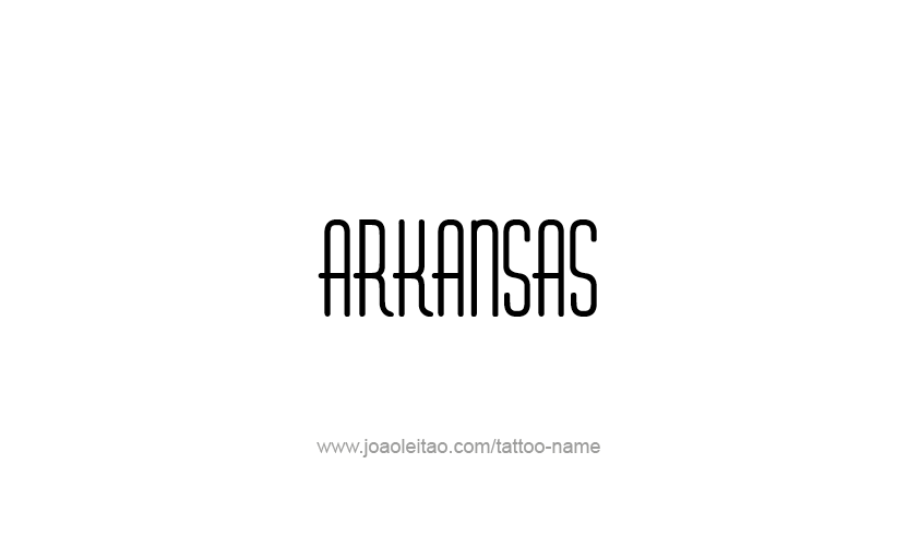 Tattoo Design USA State Name Arkansas