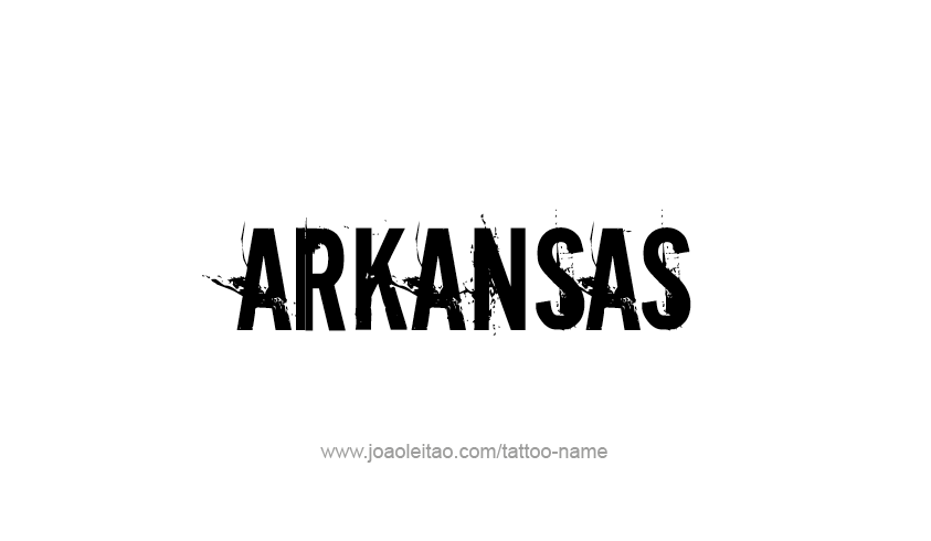 Tattoo Design USA State Name Arkansas