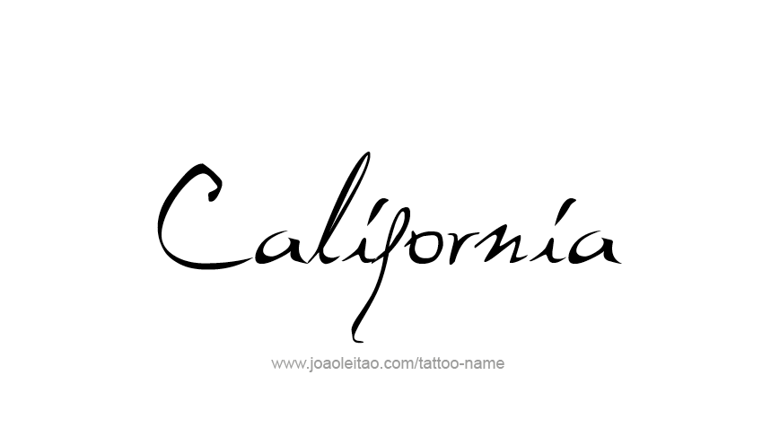 Tattoo Design USA State Name California