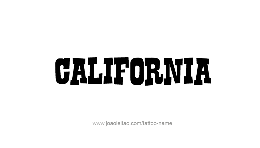 Tattoo Design USA State Name California