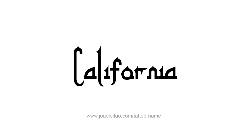 Tattoo Design USA State Name California