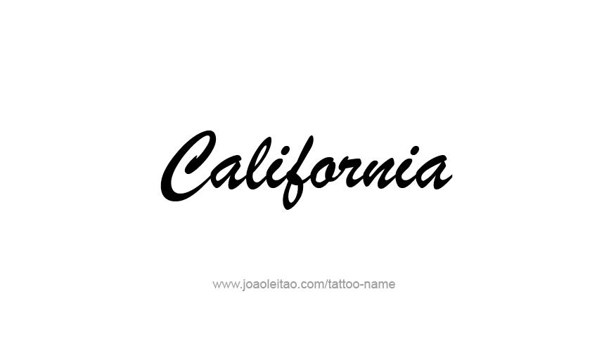 Tattoo Design USA State Name California