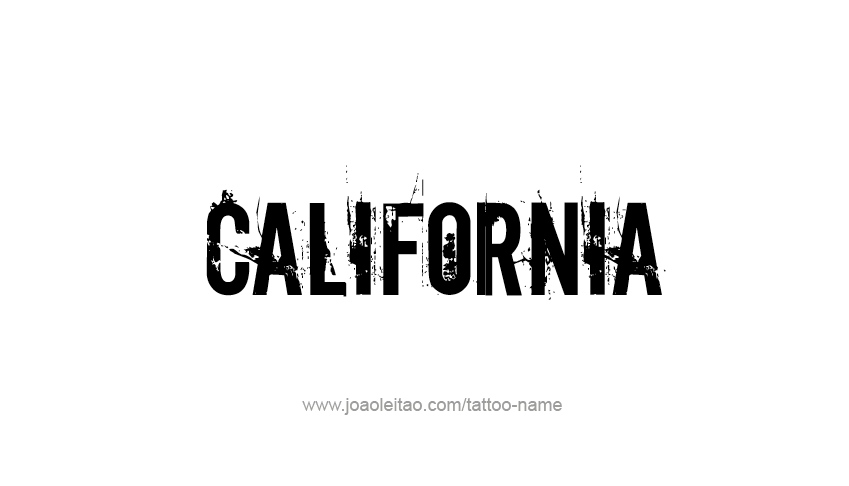 Tattoo Design USA State Name California