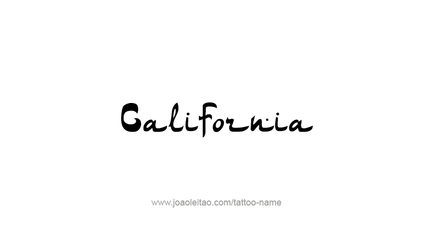 Tattoo Design USA State Name California