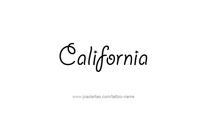 Tattoo Design USA State Name California