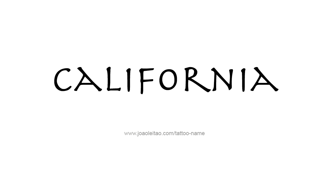 Tattoo Design USA State Name California