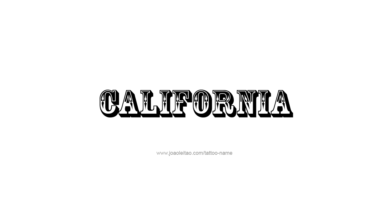 Tattoo Design USA State Name California