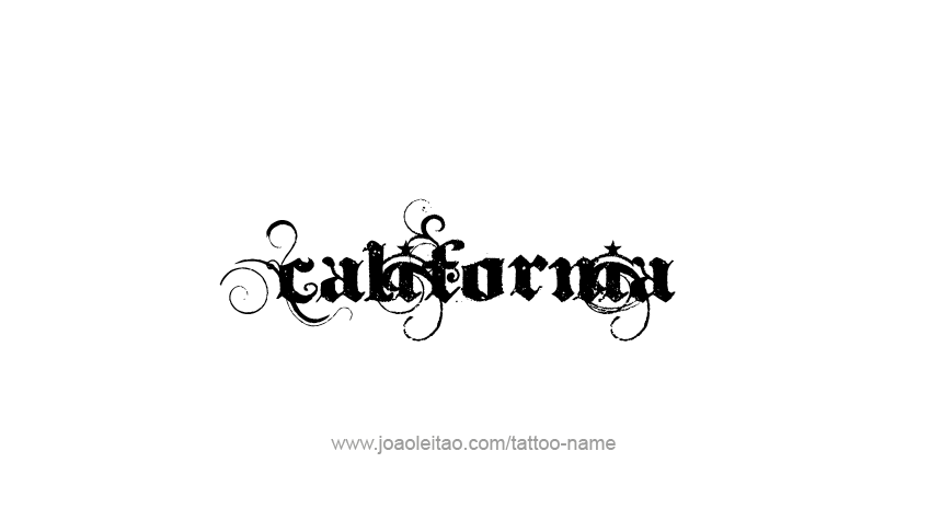 Tattoo Design USA State Name California