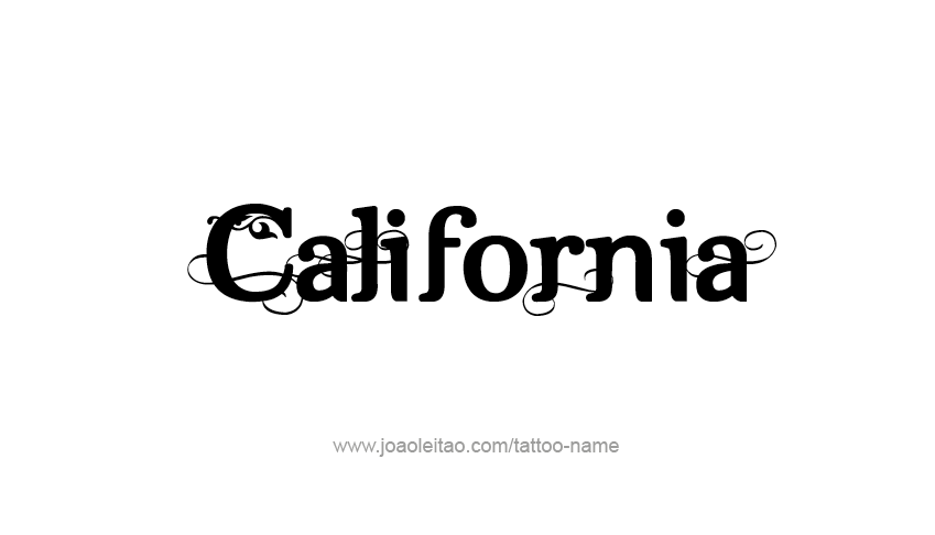 Tattoo Design USA State Name California