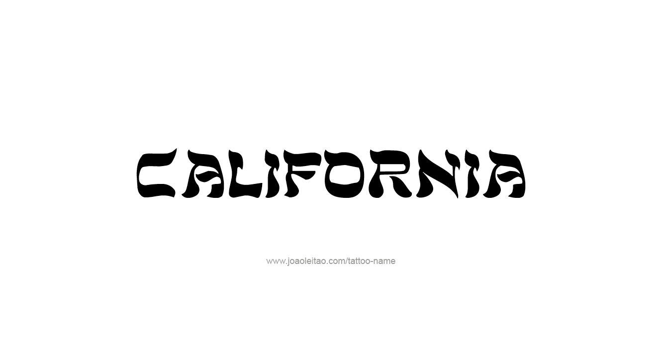 Tattoo Design USA State Name California