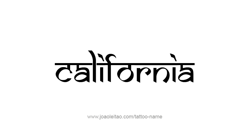 Tattoo Design USA State Name California