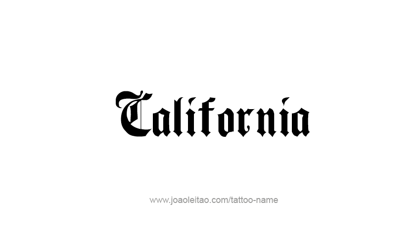 Tattoo Design USA State Name California