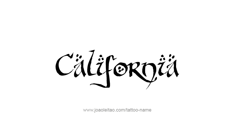 Tattoo Design USA State Name California