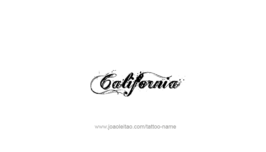 Tattoo Design USA State Name California