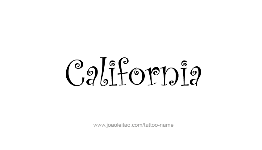 Tattoo Design USA State Name California