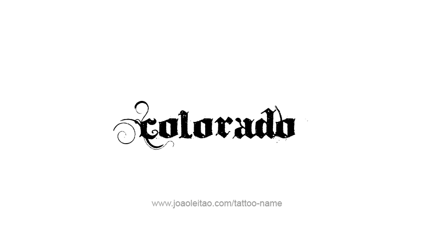 Tattoo Design USA State Name Colorado