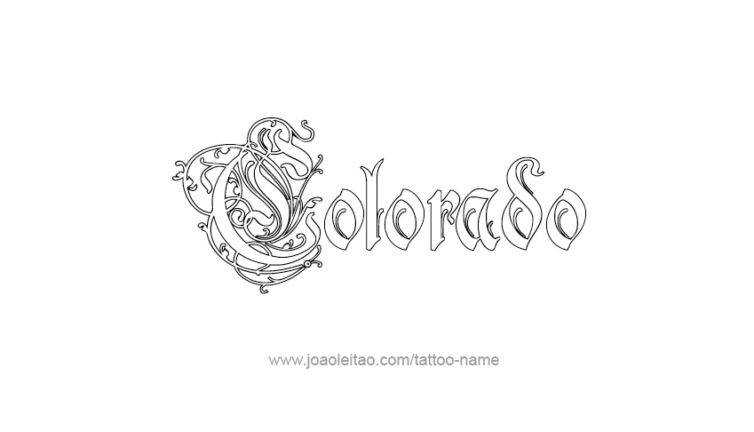 Tattoo Design USA State Name Colorado