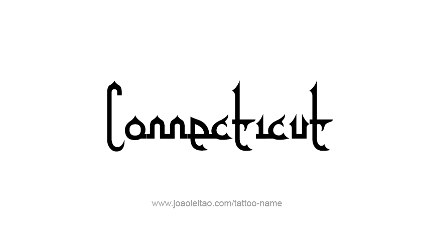 Tattoo Design USA State Name Connecticut