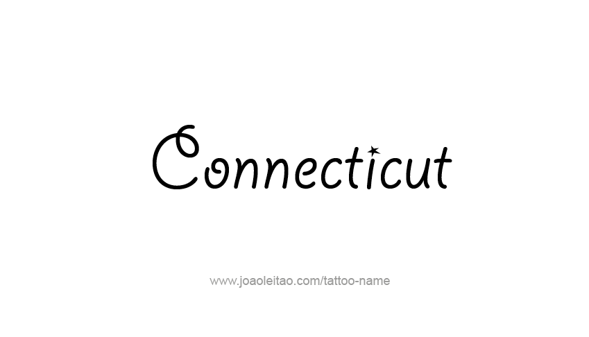 Tattoo Design USA State Name Connecticut