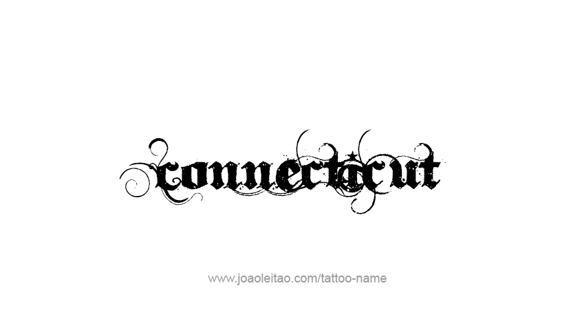 Tattoo Design USA State Name Connecticut