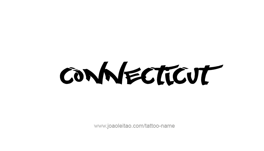 Tattoo Design USA State Name Connecticut