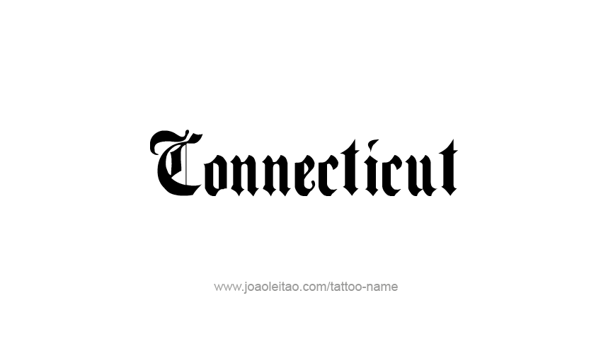 Tattoo Design USA State Name Connecticut
