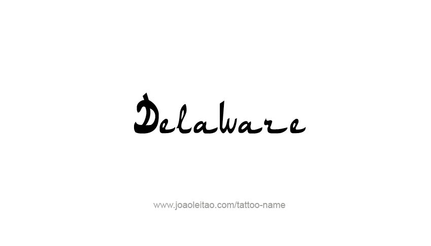 Tattoo Design USA State Name Delaware