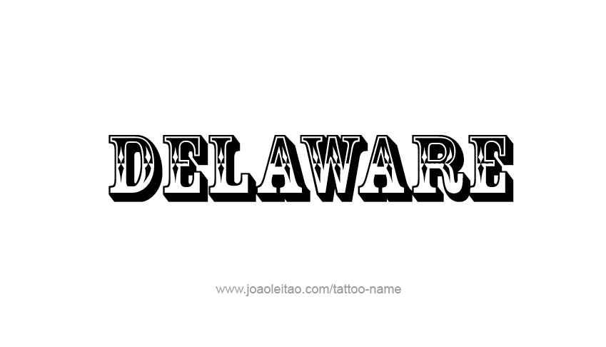 Tattoo Design USA State Name Delaware