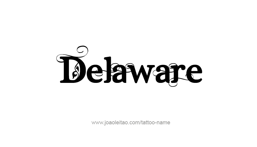 Tattoo Design USA State Name Delaware