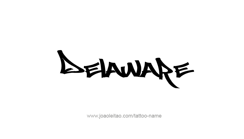 Tattoo Design USA State Name Delaware