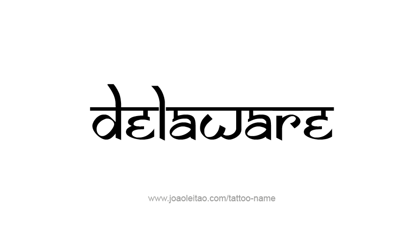 Tattoo Design USA State Name Delaware