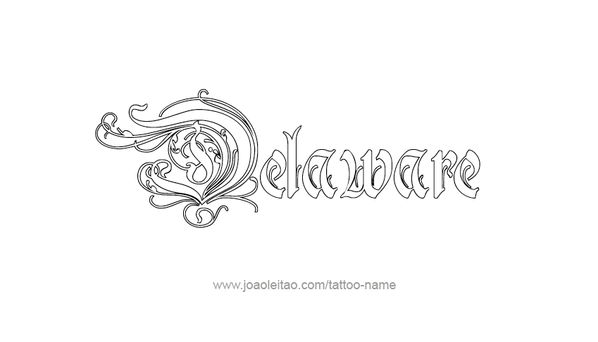 Tattoo Design USA State Name Delaware