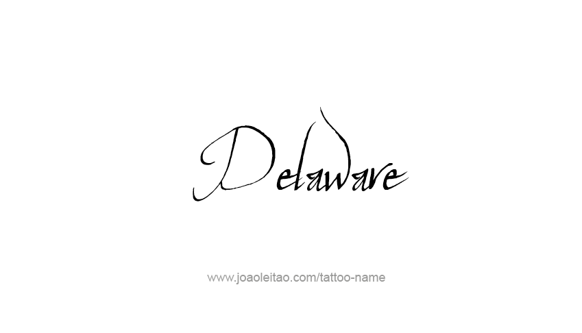 Tattoo Design USA State Name Delaware