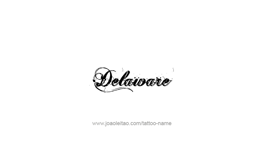 Tattoo Design USA State Name Delaware