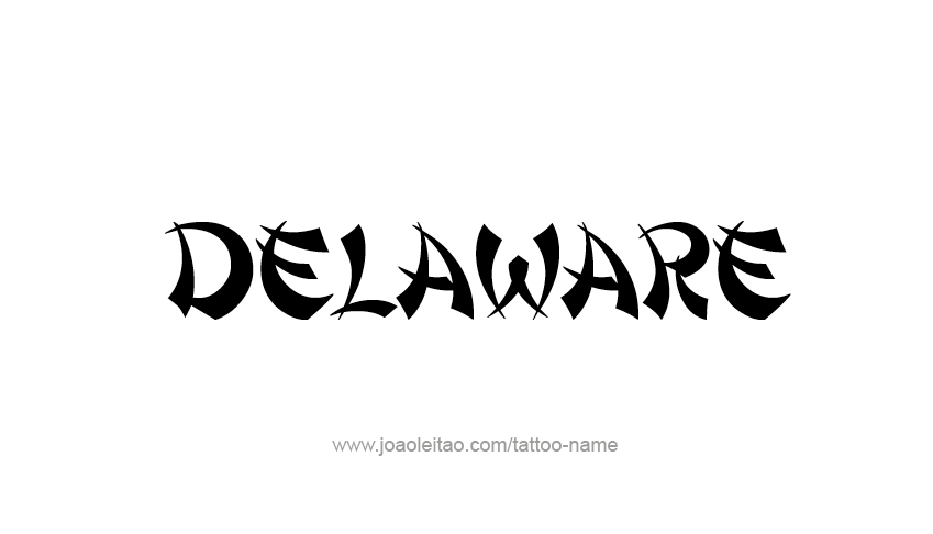 Tattoo Design USA State Name Delaware