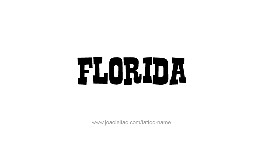 Tattoo Design USA State Name Florida