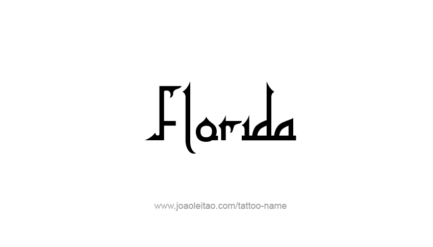 Tattoo Design USA State Name Florida