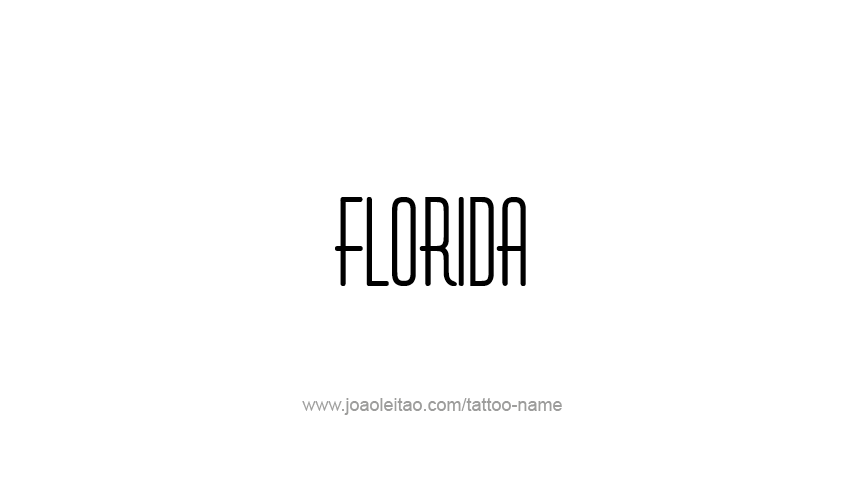 Tattoo Design USA State Name Florida