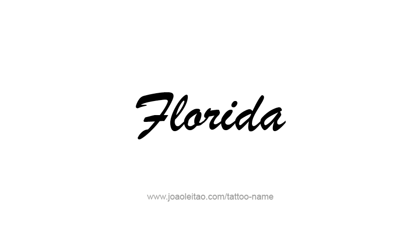 Tattoo Design USA State Name Florida