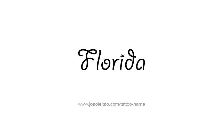 Tattoo Design USA State Name Florida