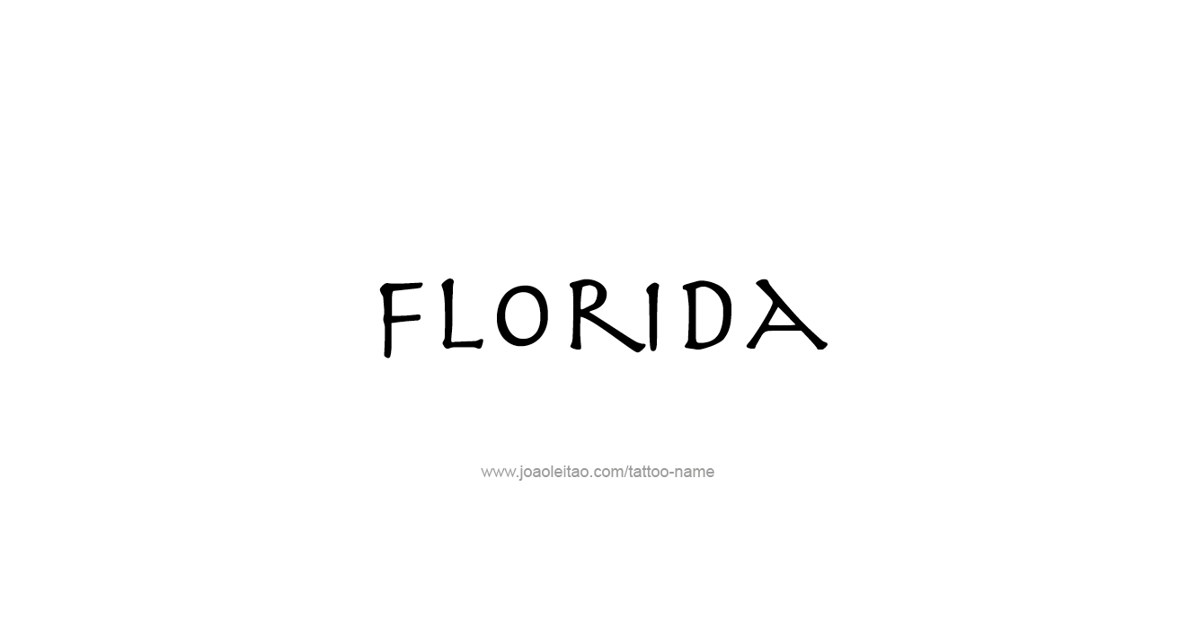 Tattoo Design USA State Name Florida