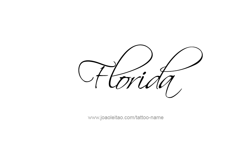 Tattoo Design USA State Name Florida