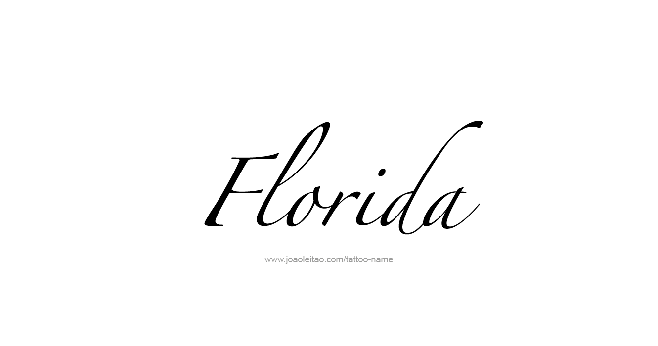 Tattoo Design USA State Name Florida