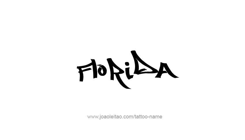 Tattoo Design USA State Name Florida