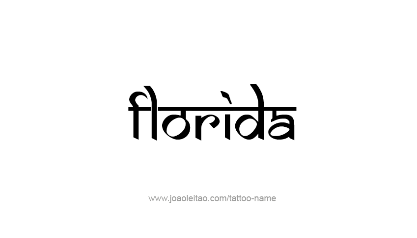 Tattoo Design USA State Name Florida