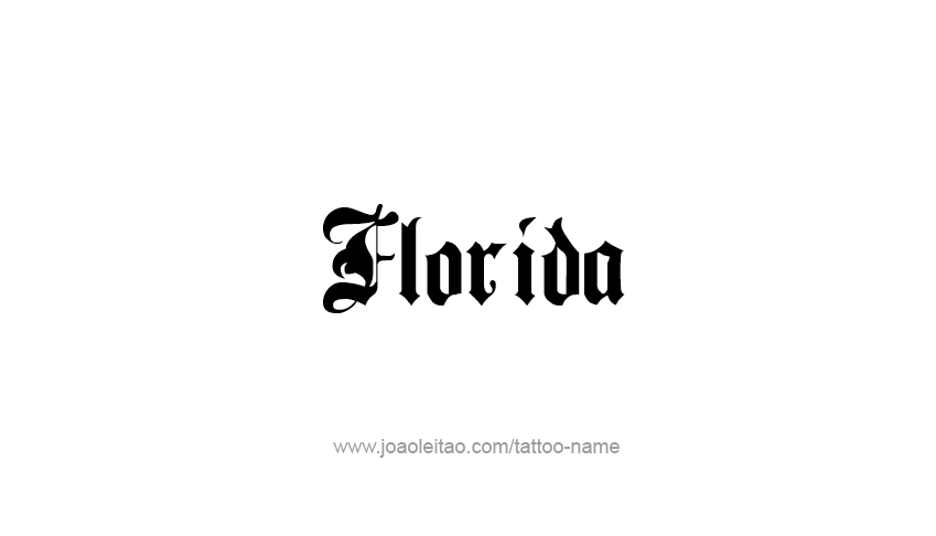 Tattoo Design USA State Name Florida