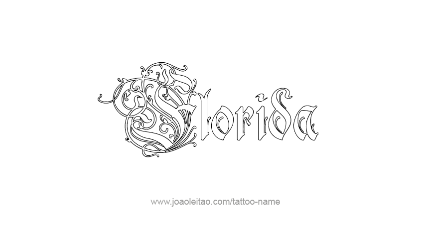 Tattoo Design USA State Name Florida